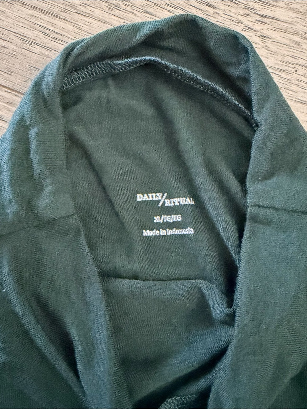 Daily Ritual Dark Teal Mock Neck Long Sleeve Top - Picture 3 of 4